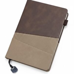 geometric tri tone premium journal with metal bookmark