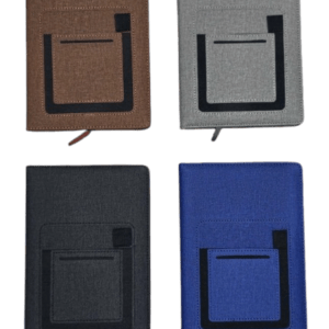 two tone corduroy & leather diary